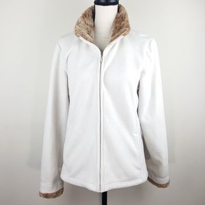 Barrage Collection White Fur Lapel Jacket sz L